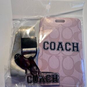 Coach Pink Phone Case with Signature Logo